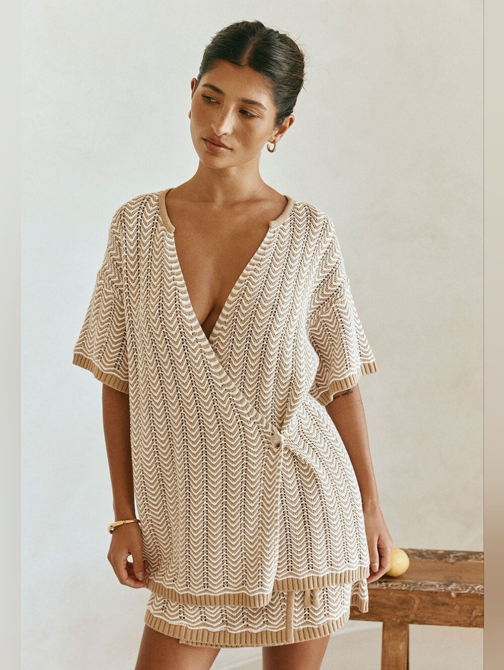 Sabo Skirt Knit Top & Skirt Set 100% Cotton